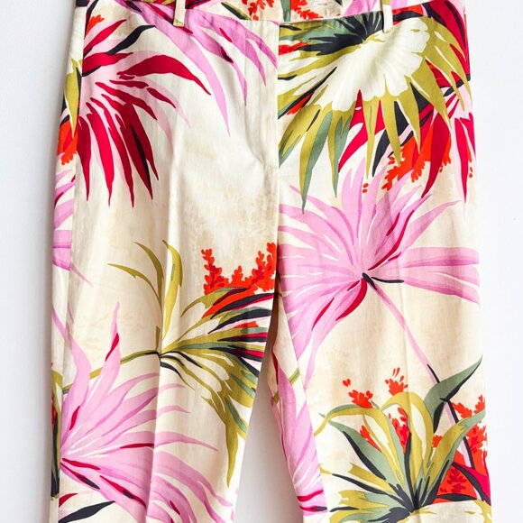 Etro Tropical Print Slim Fit Classic Vacation Miami Theme Pants 40/S - Picture 4 of 6